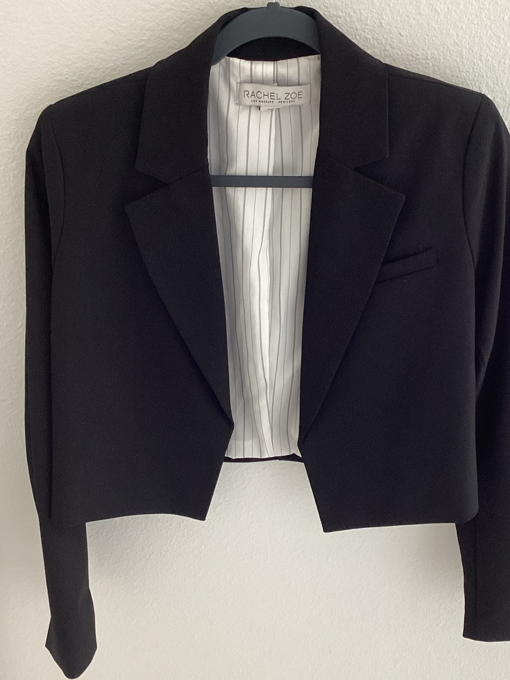 Rachel Zoe Black Cropped Tailored Blazer Jacket
